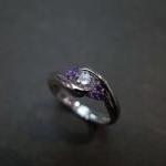 Diamonds Wedding Ring with Amethyst..