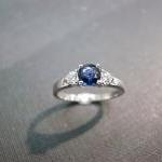 Engagement Ring with Diamond and bl..