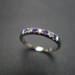 Diamond Wedding Ring with Amethyst ..