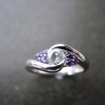 Wedding Ring with Amethyst and Whit..