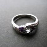 Wedding Ring with Amethyst and Whit..