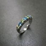 Blue Topaz and Peridot Wedding Ring
