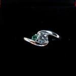 Diamond Engagement Ring with Emeral..