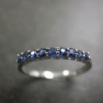 Blue Sapphire Wedding Ring in 14 Wh..