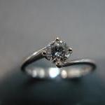 Classic Diamond Engagement Ring In 14k White Gold..