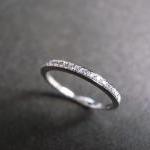 1.5mm Wedding Band Diamond Ring In 14k White Gold