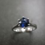 Blue Sapphire Engagement Ring In 14k White Gold