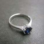 Blue Sapphire Engagement Ring in 14..