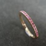 Pink Sapphire Band Bridal Ring in 1..