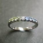 Diamond Wedding Ring with Peridot a..