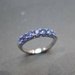 Blue Sapphire Ring In 14k White Gold