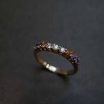 Diamond Wedding Ring with Citrine a..