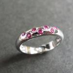 Ruby Wedding Ring in 14K White Gold