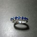 Blue Sapphire Ring in 14K White Gol..