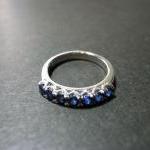 Blue Sapphire Ring in 14K White Gol..