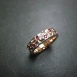 6mm Ruby Wedding Ring in 14K Rose G..