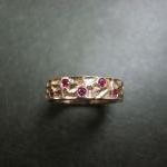 6mm Ruby Wedding Ring in 14K Rose G..
