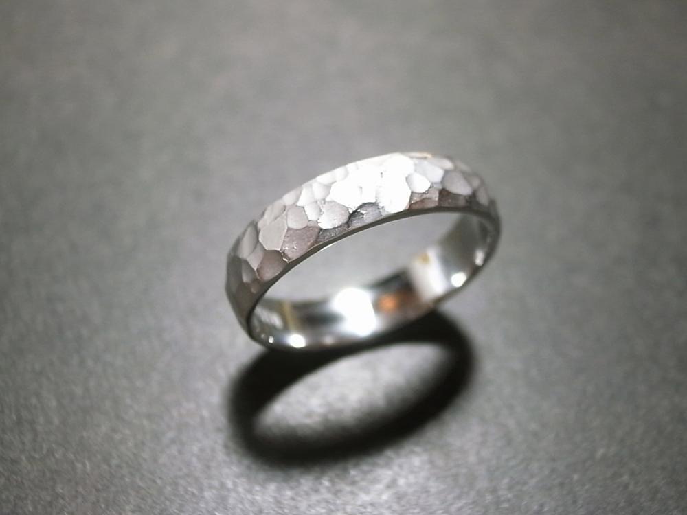 5mm Matte Hammered Men's Wedding Ring